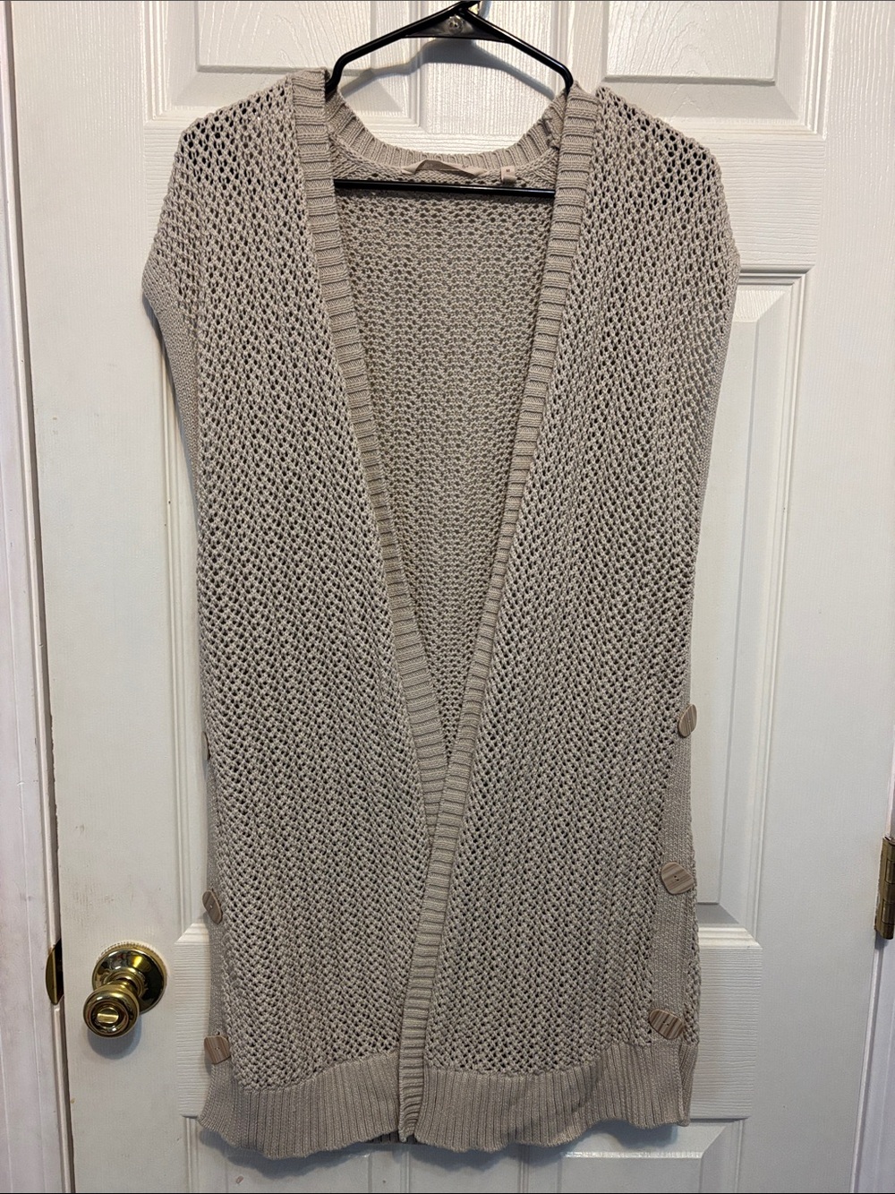 Soft Surroundings Women’s Long Sweater Vest Open Front Knit Medium